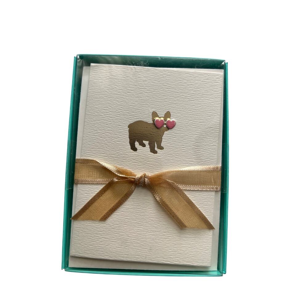 La Petite Presse Frenchie Heart Eyes Boxed Blank Cards NIB